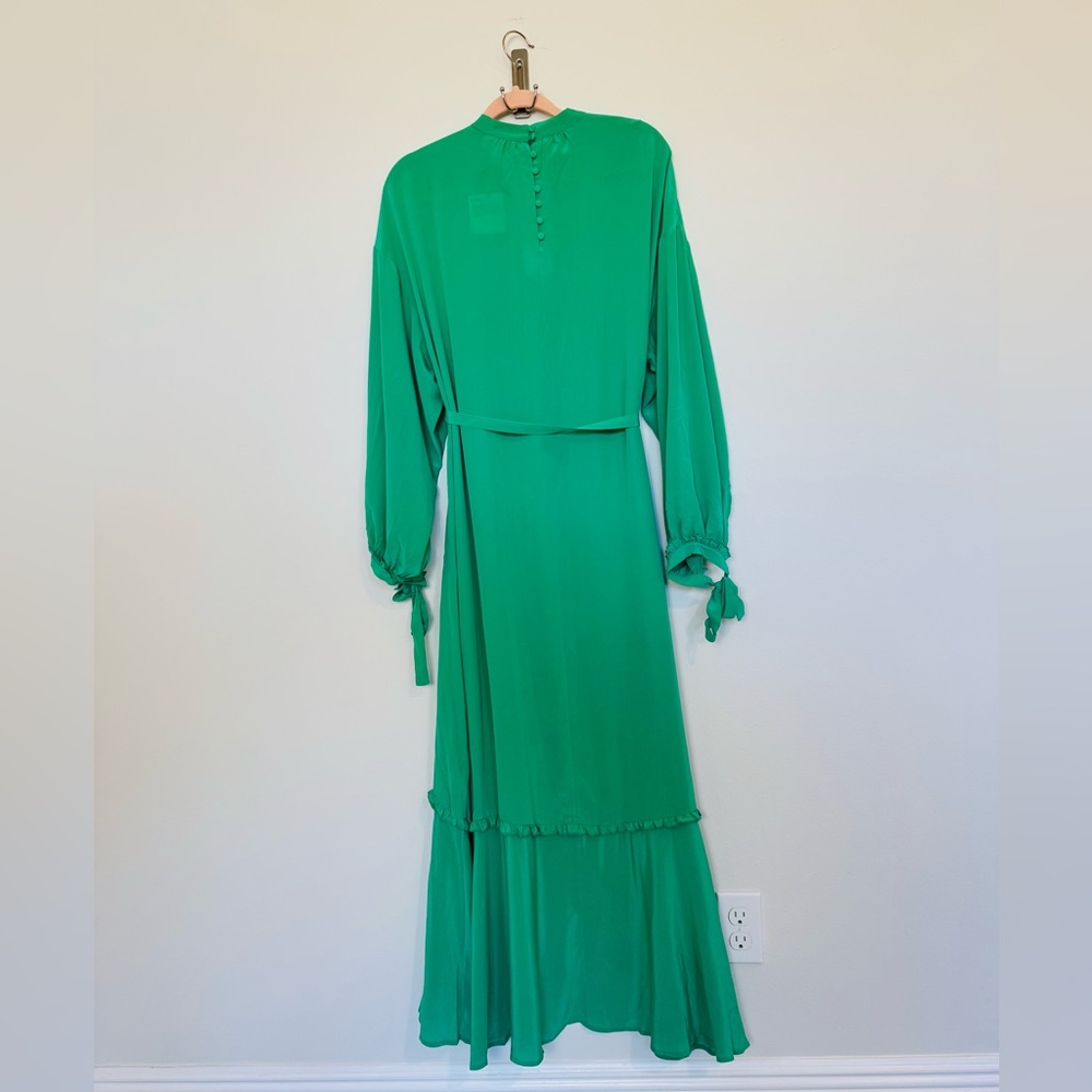 & Other Stories Fluid-Fit Wide Sleeve Organic Silk Maxi Dress - Picture 10 of 13